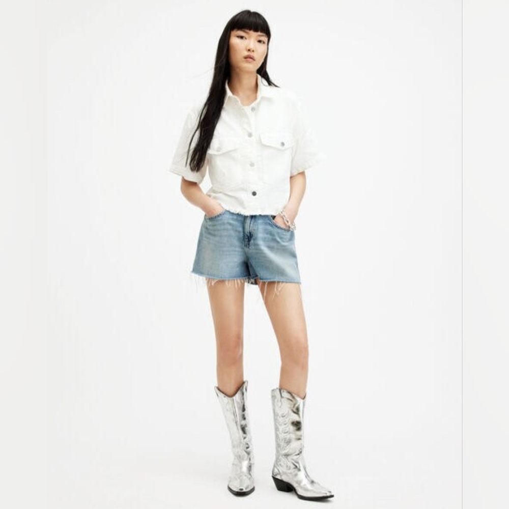 Allsaints Off-White Tove Denim Jacket/Shirt